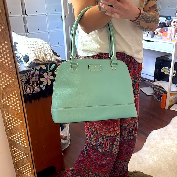 Kate Spade Leather Light Blue Handbag Large - Picture 7 of 7